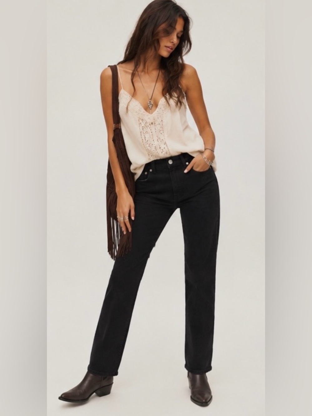 We The Free Straight Leg Jeans in Black